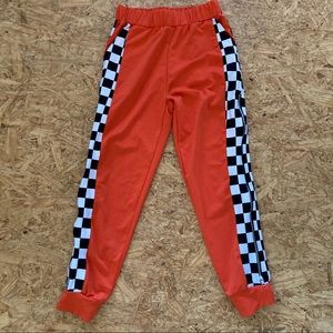 Orange & checkered cargo pants